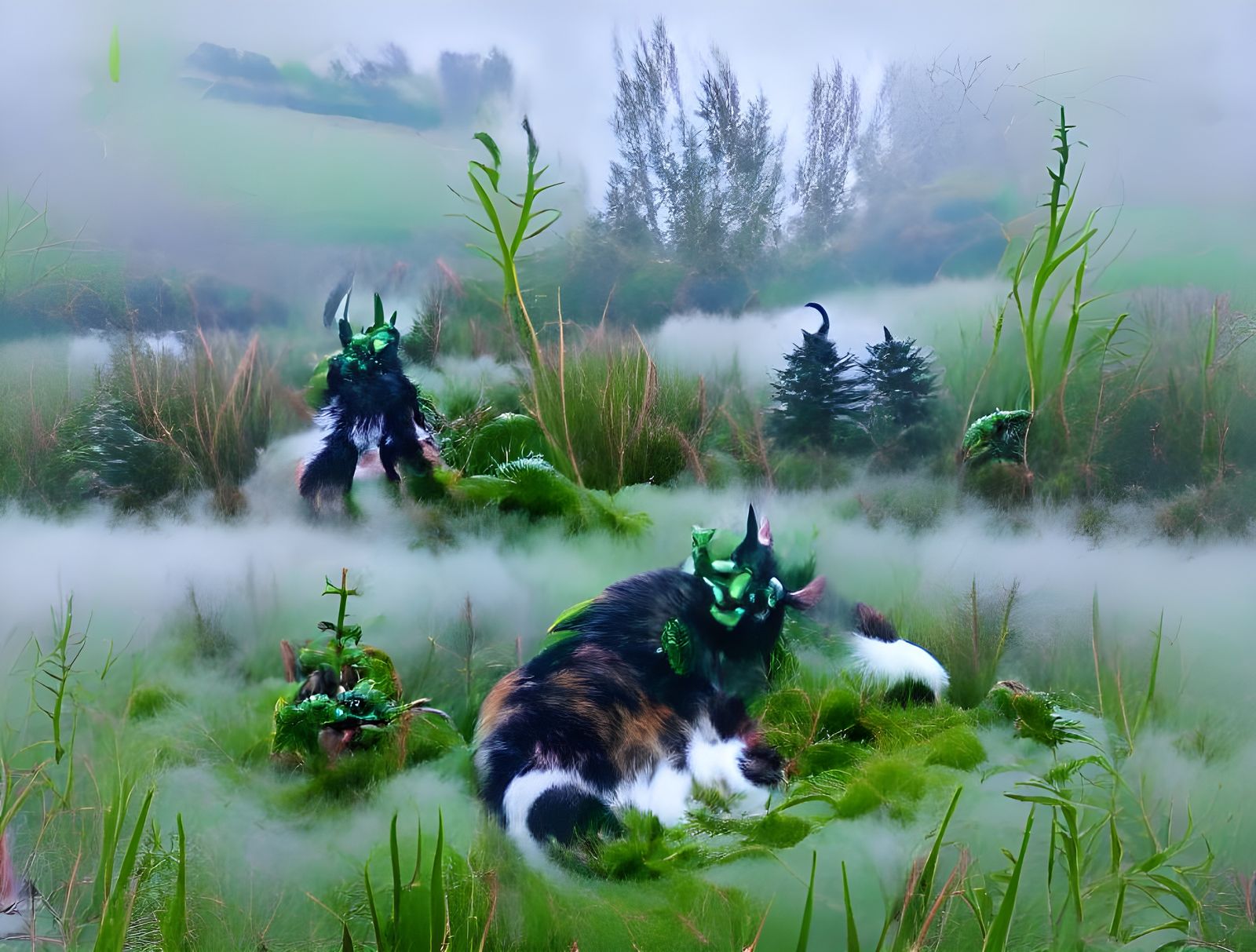 Demon Crawls Through Misty Moorland