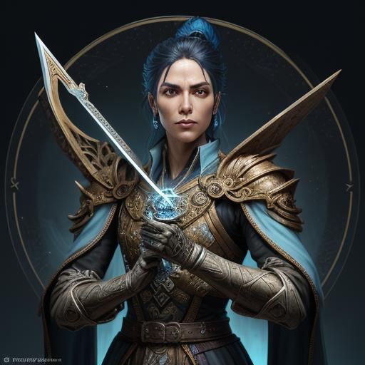 Medical Doctor Holding Ace of Swords Tarot Card