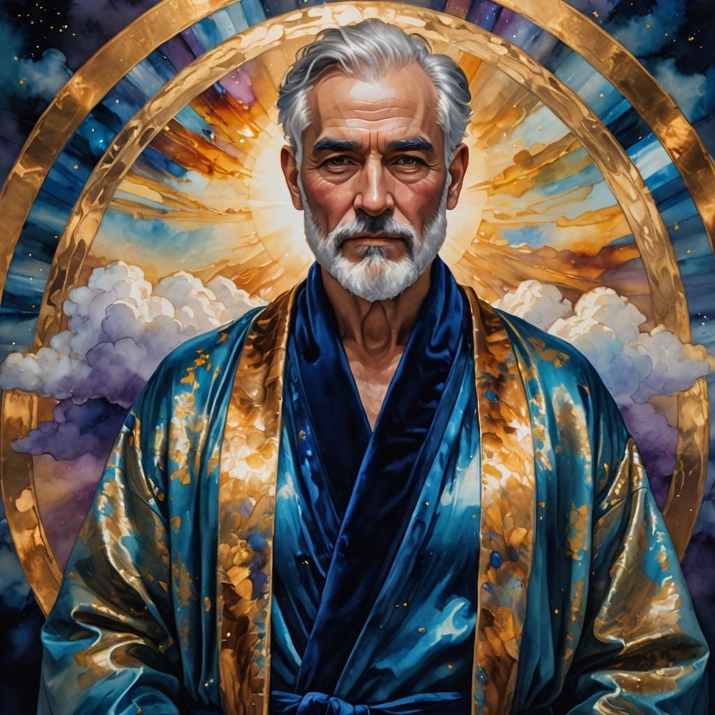 Divine Being in Heaven, Impressionist Portrait