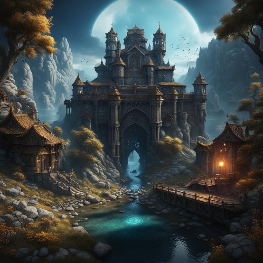 Fantastical Matte Painting in Deep Color