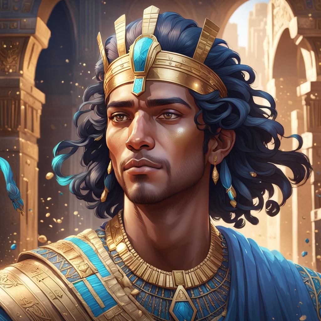 Egyptian Prince Portrait in Art Nouveau Style