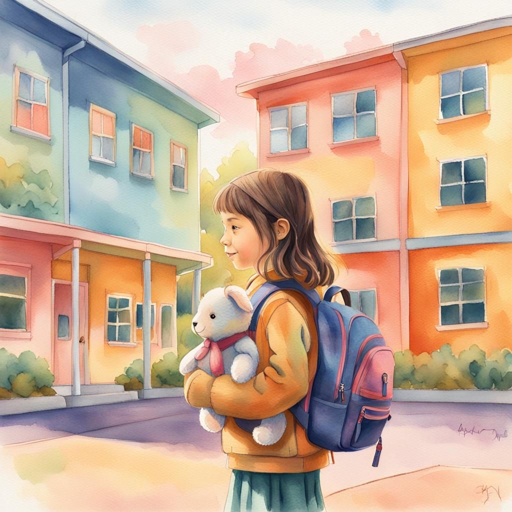Little Girl's First Day: Watercolor Concept Art