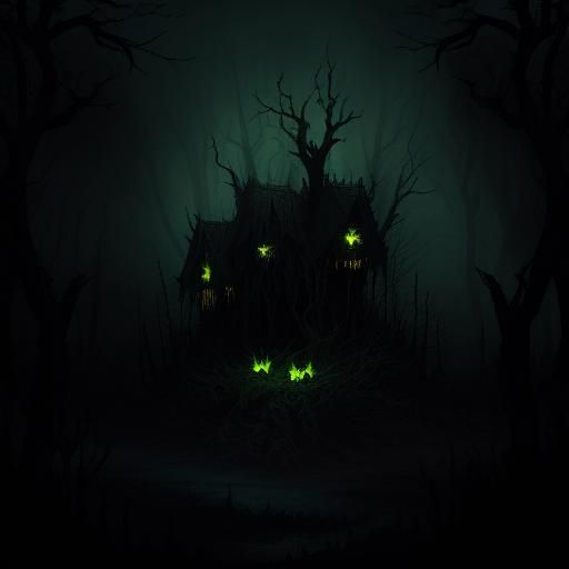 Dark Fantasy Haunted Forest Illustration