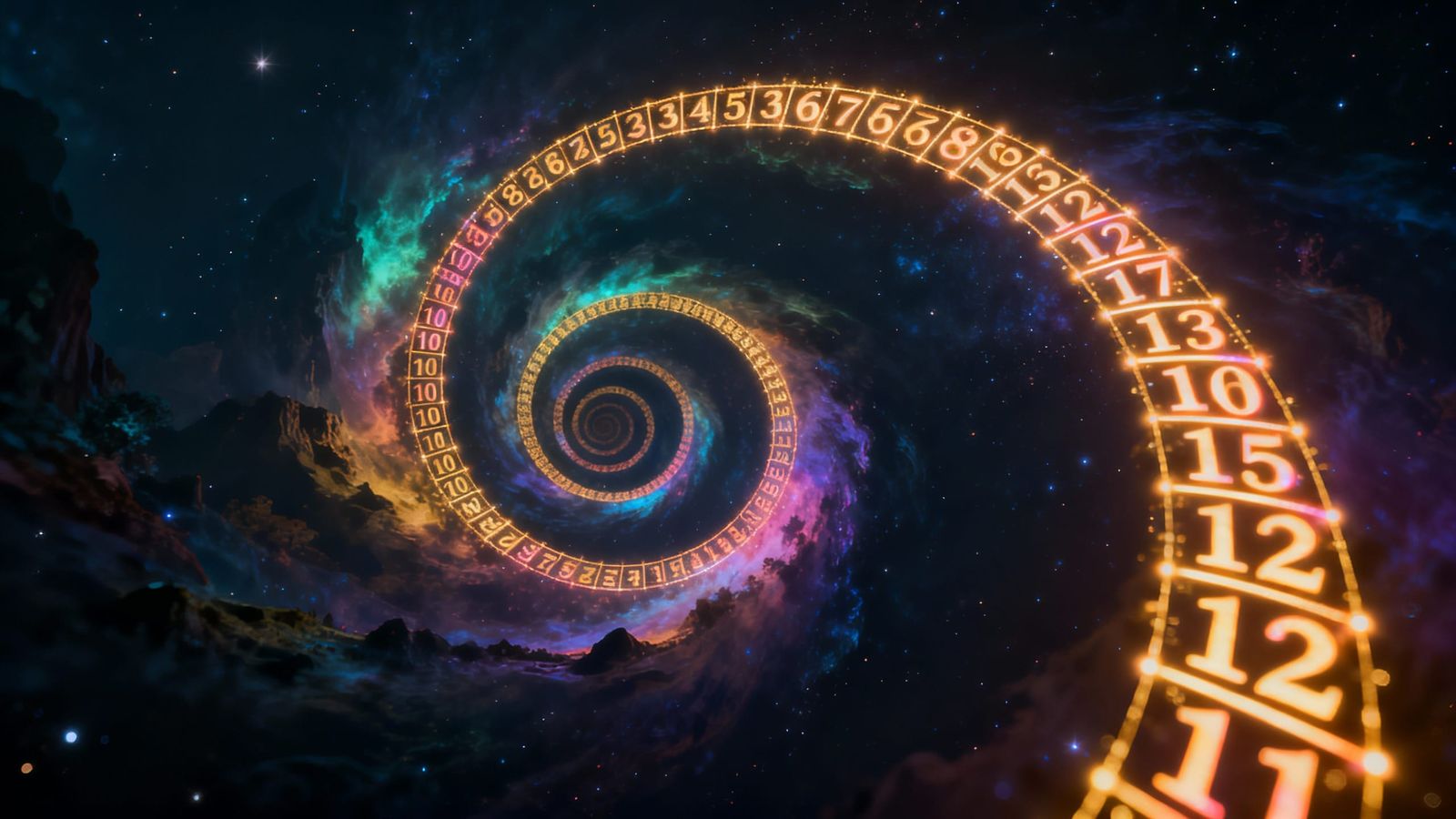 Golden Ratio Spiral in Cosmic Void Ethereal Surrealism