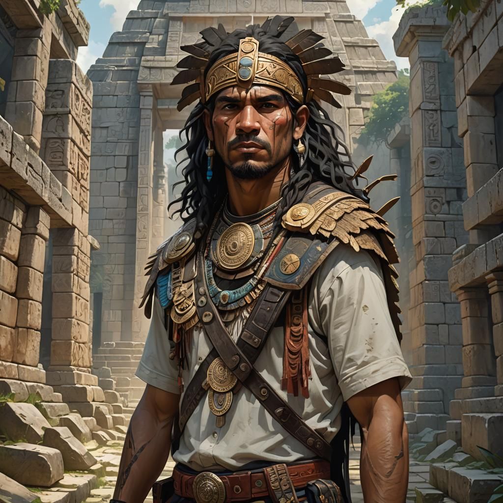 Lion Heavy Metal Guitarist in Mayan Ruins