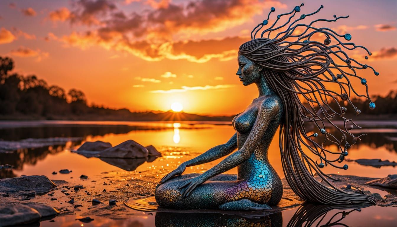 Bead Blast Sculpture: Strength and Resilience at Sunset