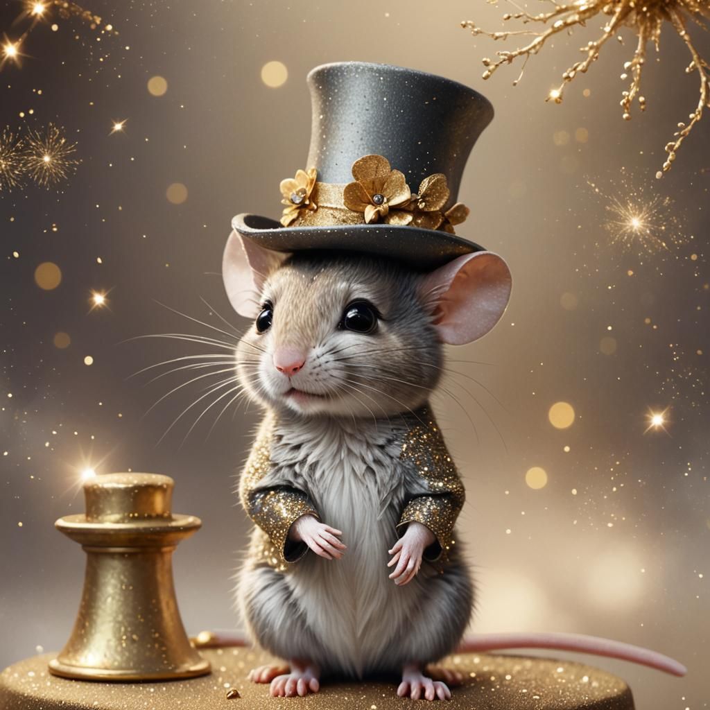 Mouse in Top Hat: Whimsical Digital Matte Painting