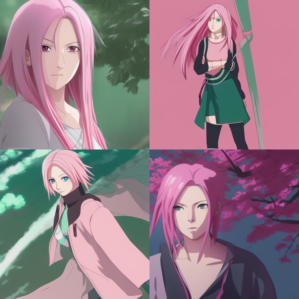 Sakura Haruno Ninja: Studio Ghibli Anime Key Visual