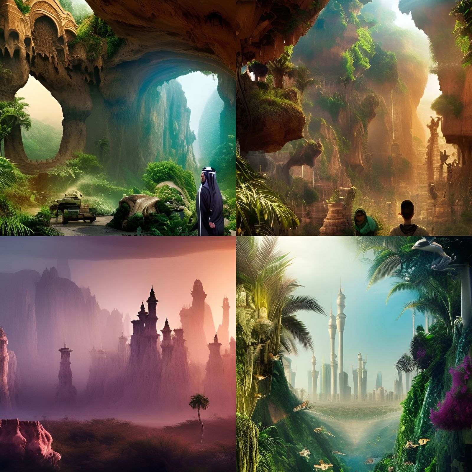 Lush Jungle Scene in Saudi Arabia: Digital Matte Painting