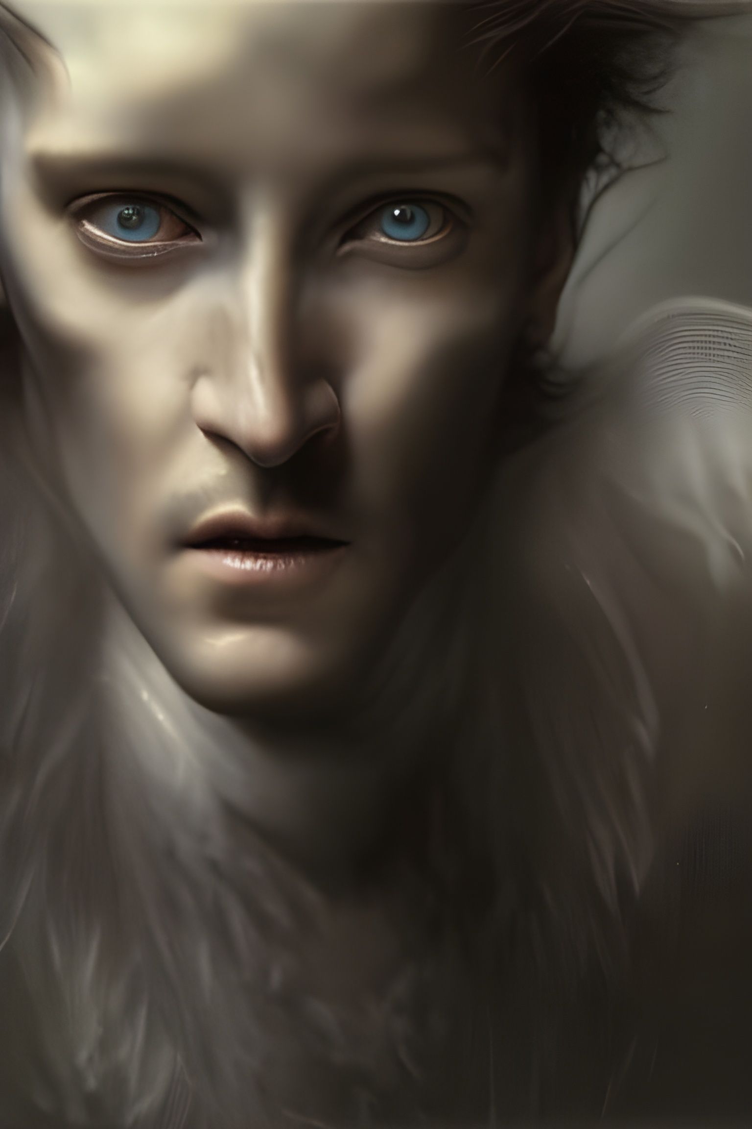 Hyper-Realistic Morpheus Portrait in Airbrush Style