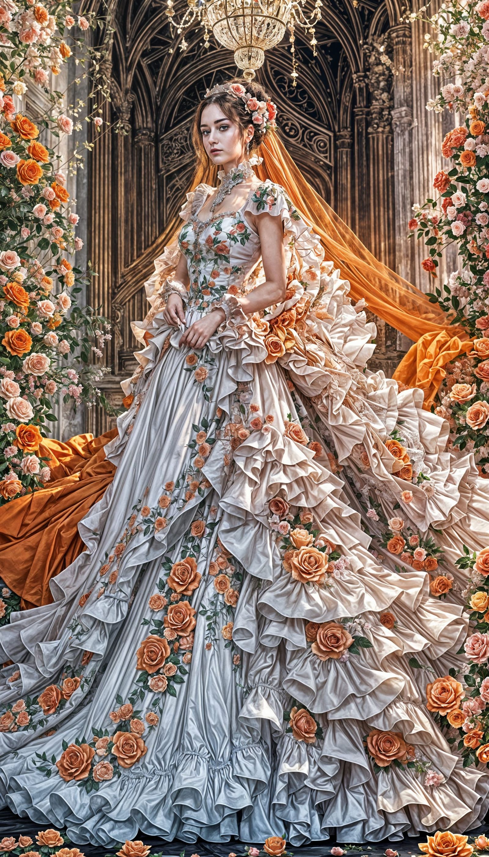 Royal Princess in Exquisite Hypermaximalist Gown