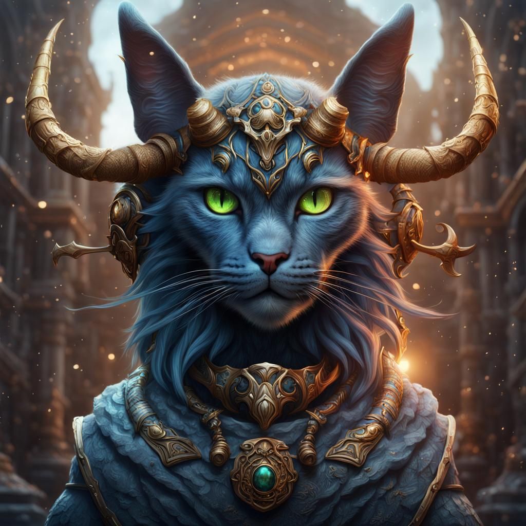 Horned Cat Fantasy Concept Art