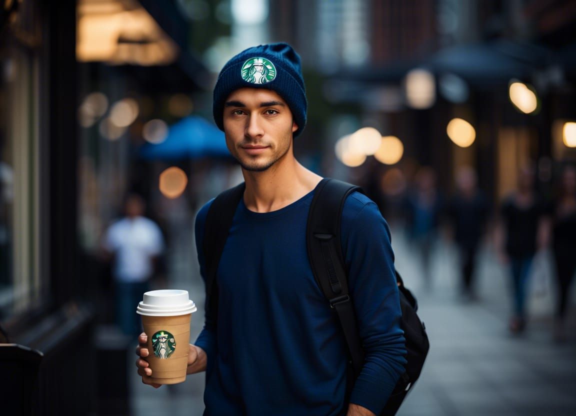 Man with Coffee in Professional Photo