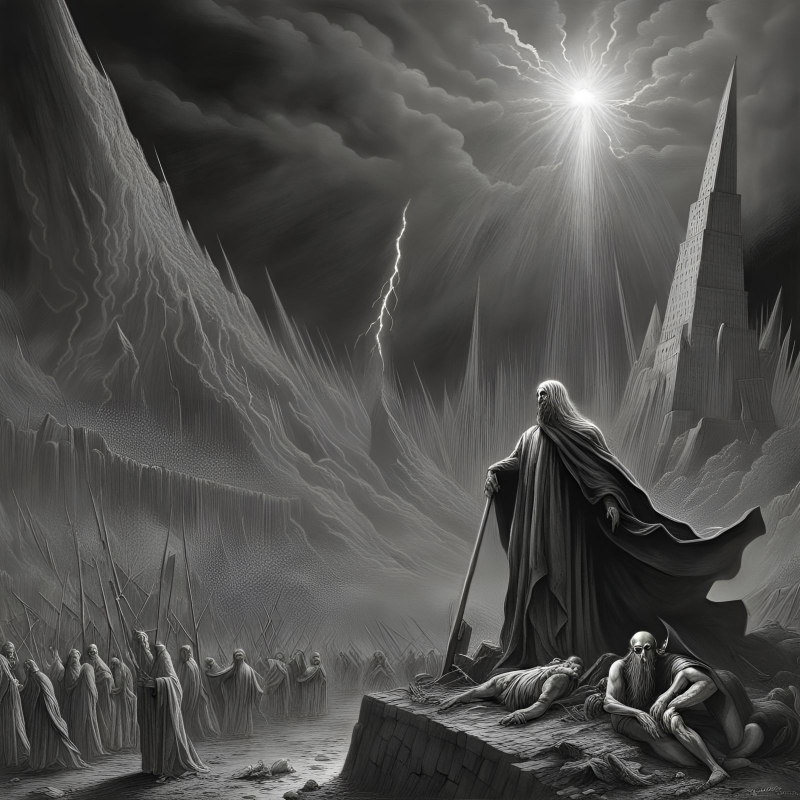 Sodom and Gomorrah Destroyed by Meteors: Heavy Metal Art