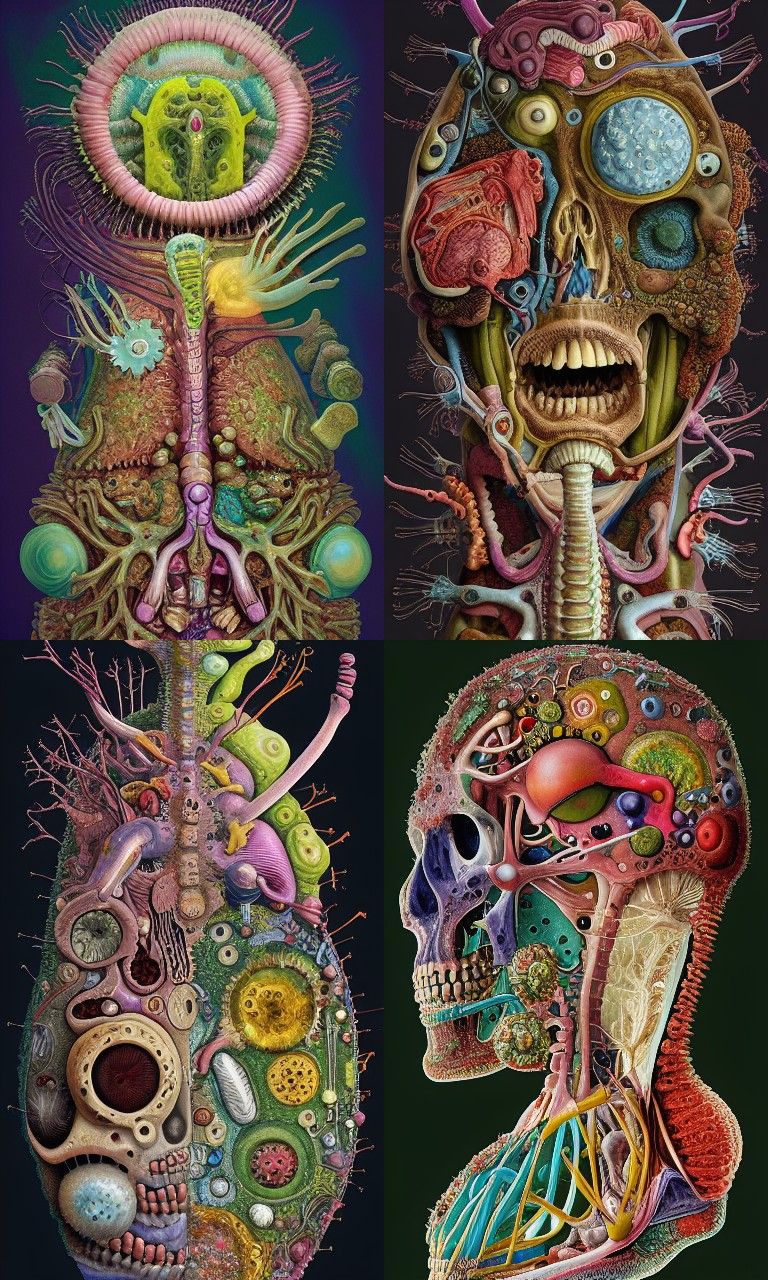 Bizarre Organism: Elaborate Anatomical Cross-Section