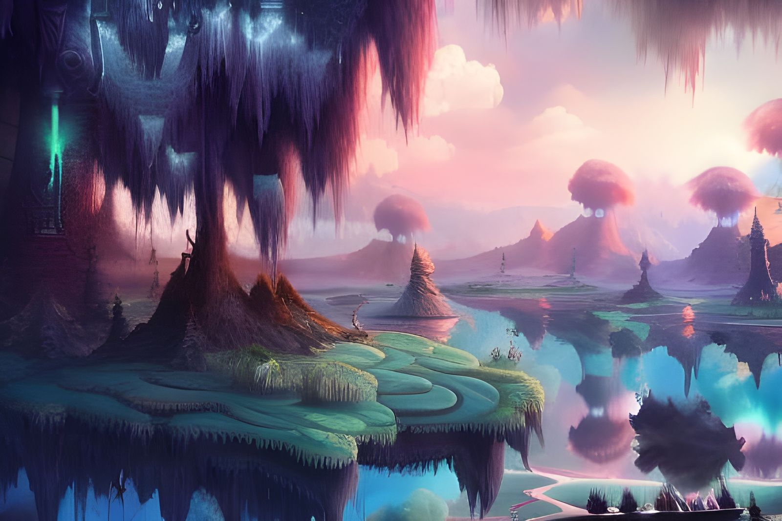 Floating Tree: A Hyperdetailed Fantasy Landscape