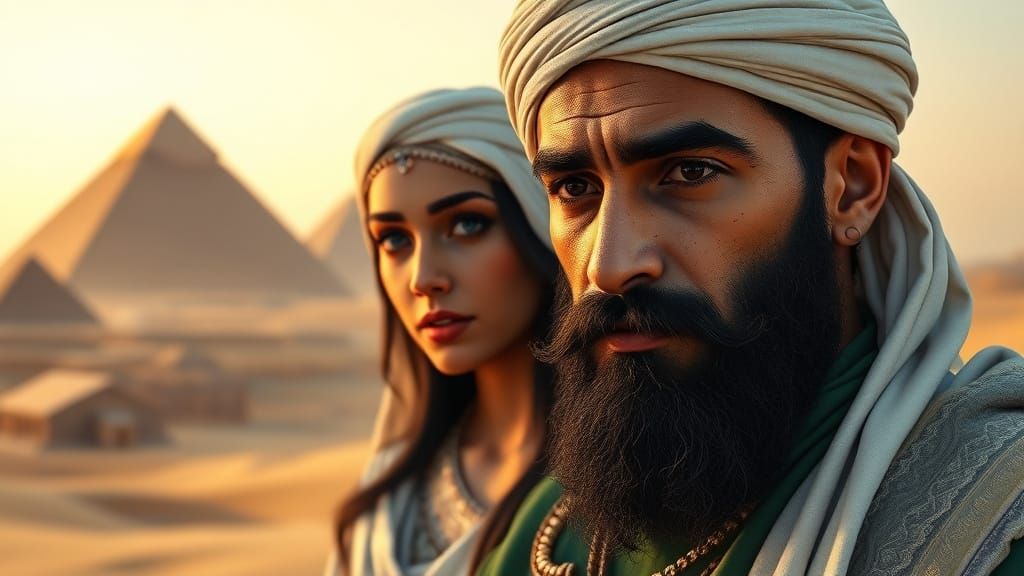 Egyptian Desert Scene with Fairy as Digital Art