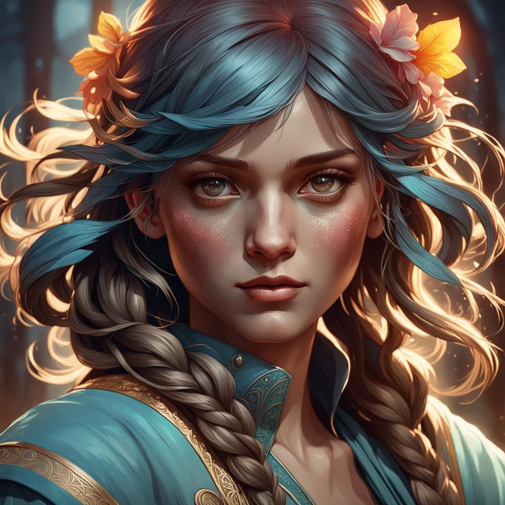 Detailed Portrait of Linda in Digital Art Style