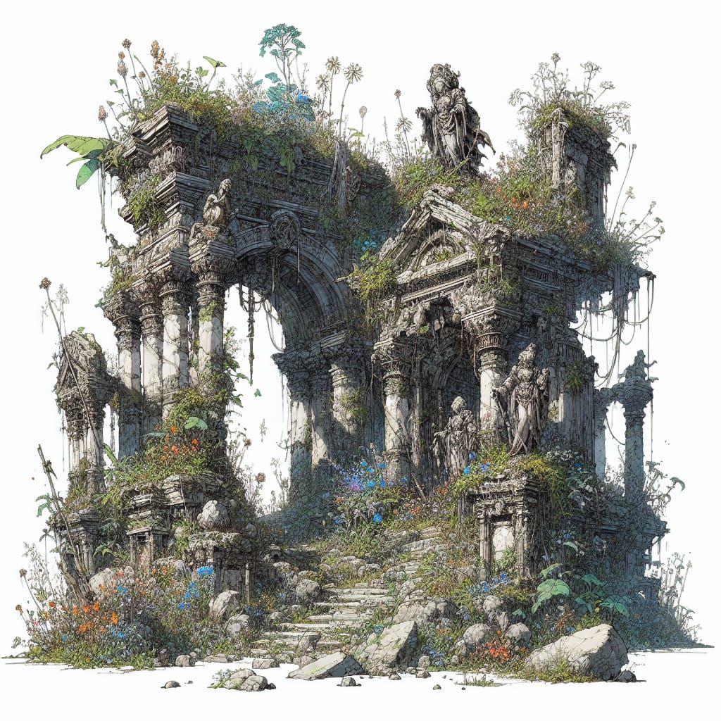 Faded Shrine Reborn by Nature's Hand