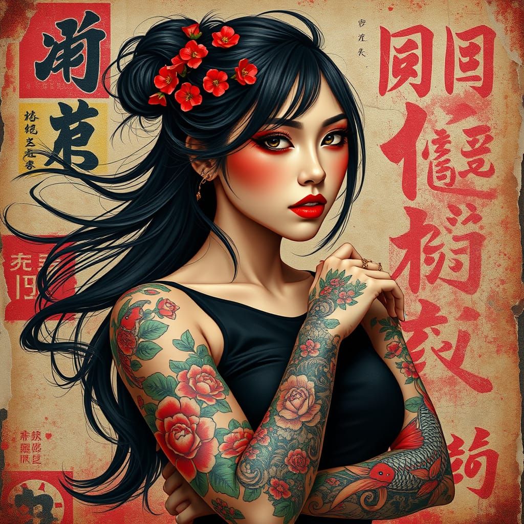 Traditional Asian Beauty Meets Modern Street Art