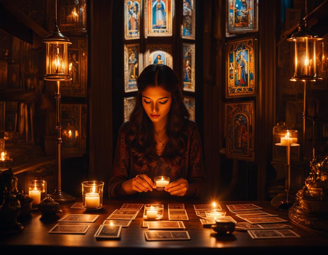 Intricate Tarot Card House at Magic Hour