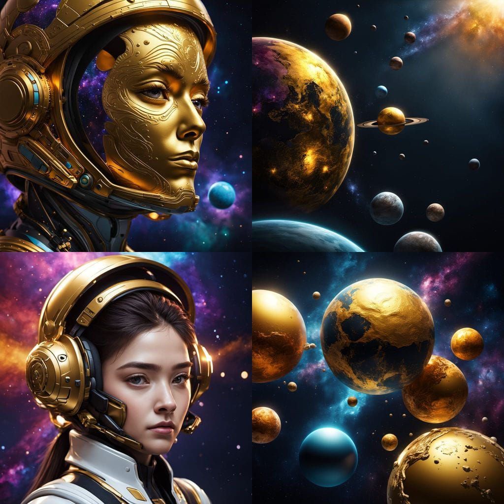 Cosmic Golden Planets in Hyperrealistic Deep Space