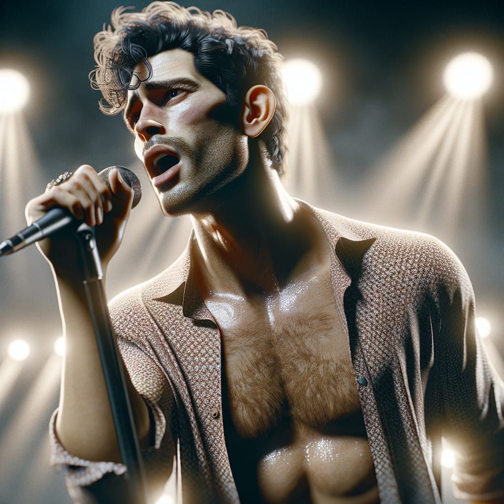 English Rock Heartbreaker in Hyperrealistic Rendition