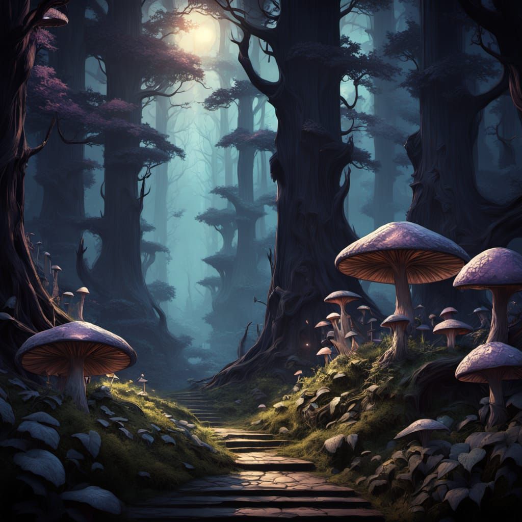 Dark Fantasy Masterpiece: Mystical Forest Realm