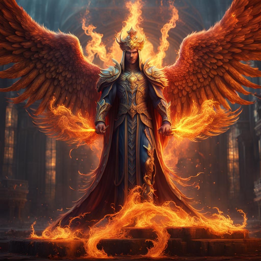 Supreme King with Phoenix Wings: Matte Painting