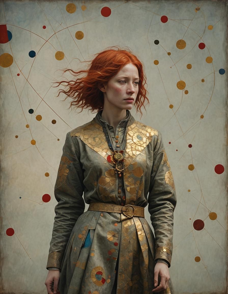 Red Haired Woman: Hyperrealistic Digital Art