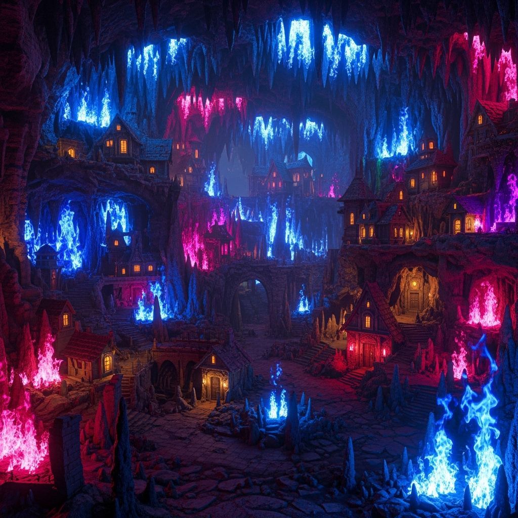 Underground Drow City of Menzoberranzan in 3D