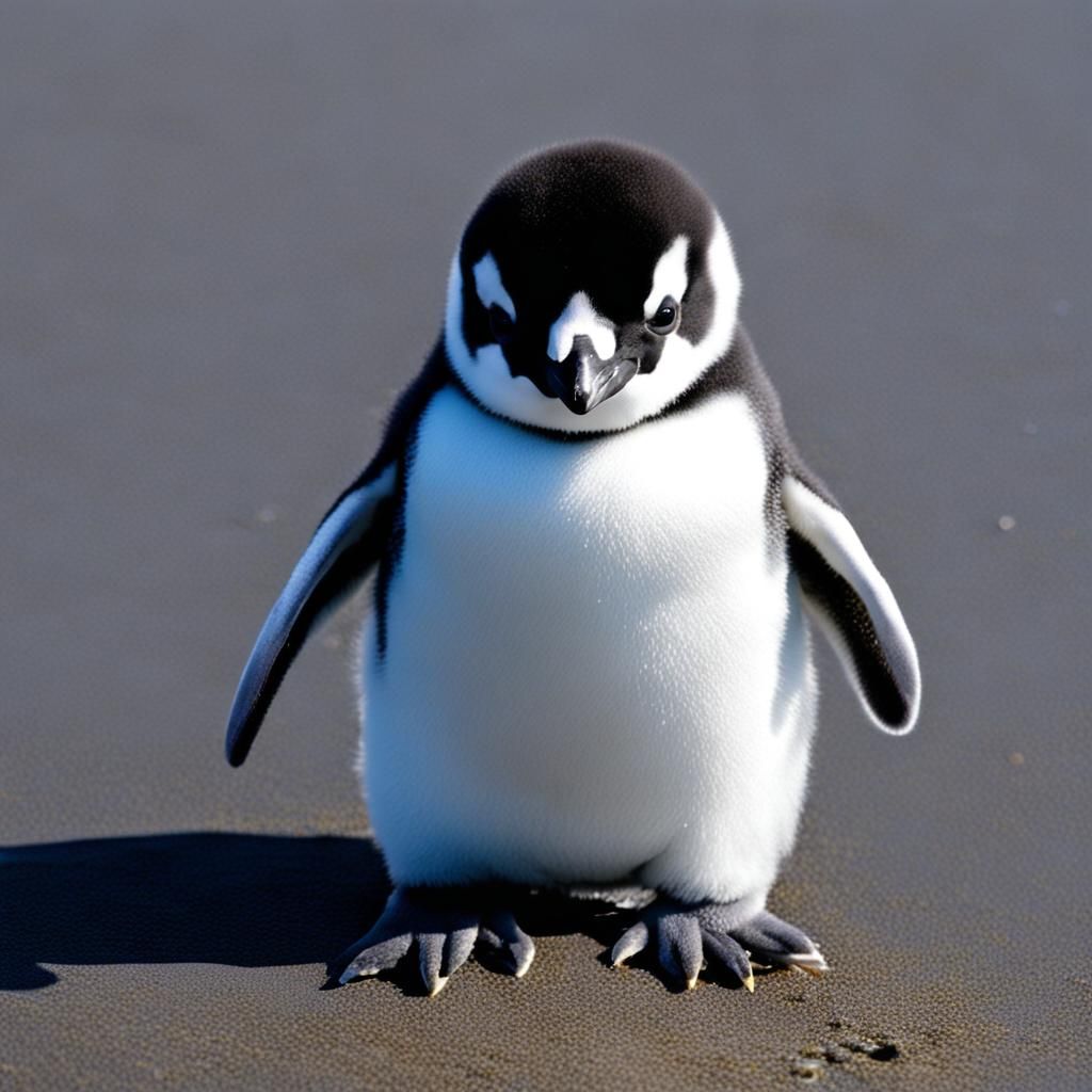 Adorable Baby Penguin Chick Portrait