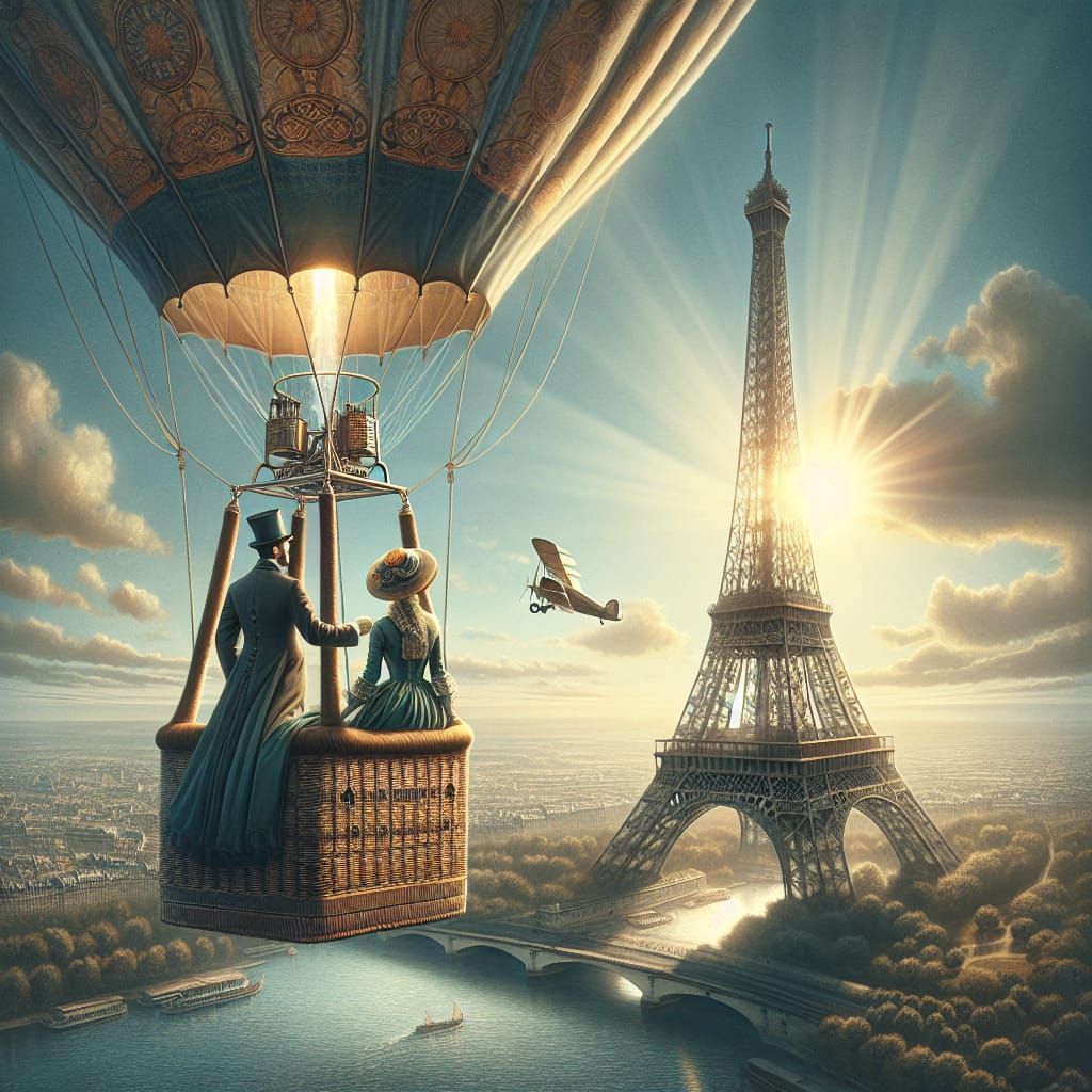Eiffel Tower Balloon Ride in Renaissance Style