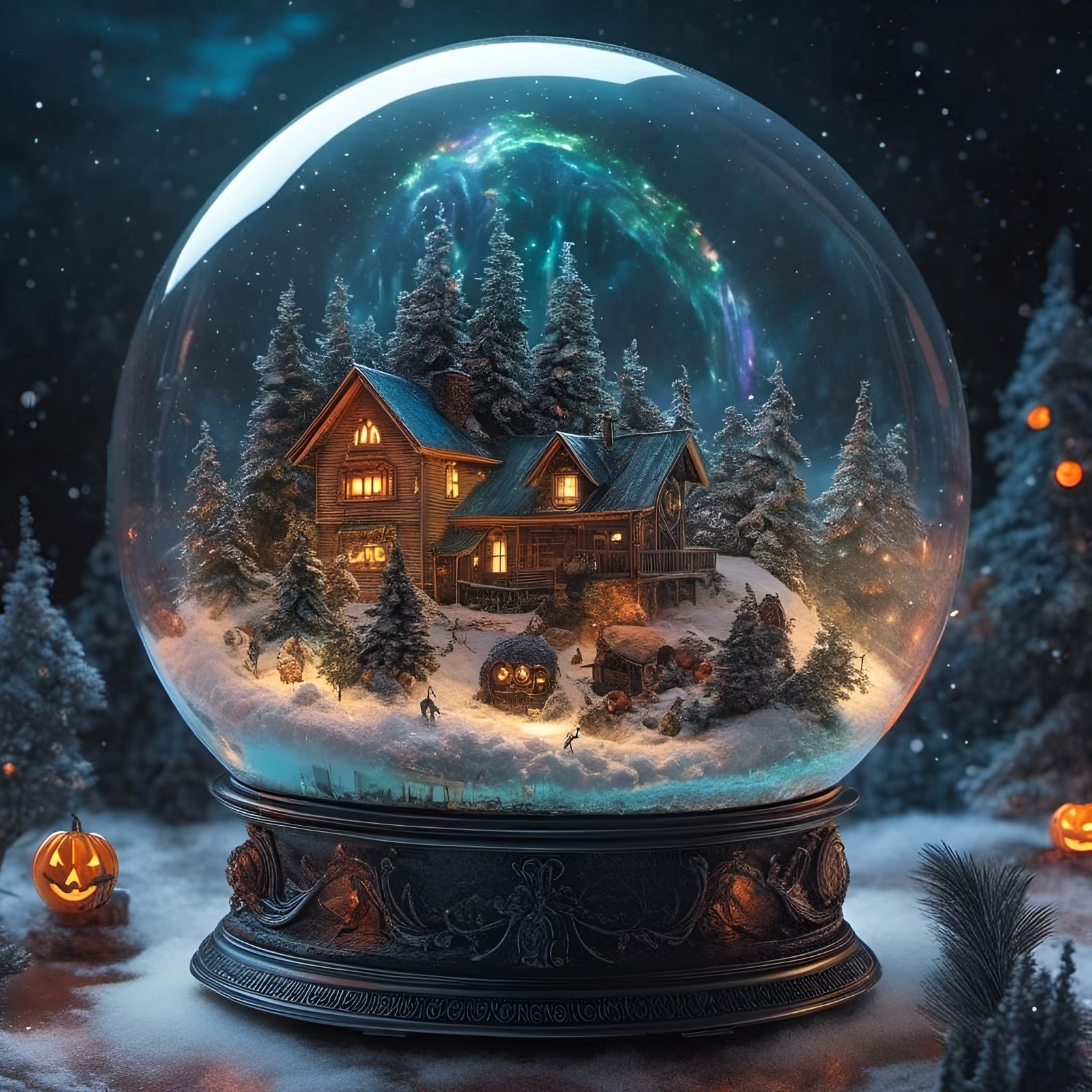 Magical Snow Globe with Lowrider Paint, 3D Digital Art