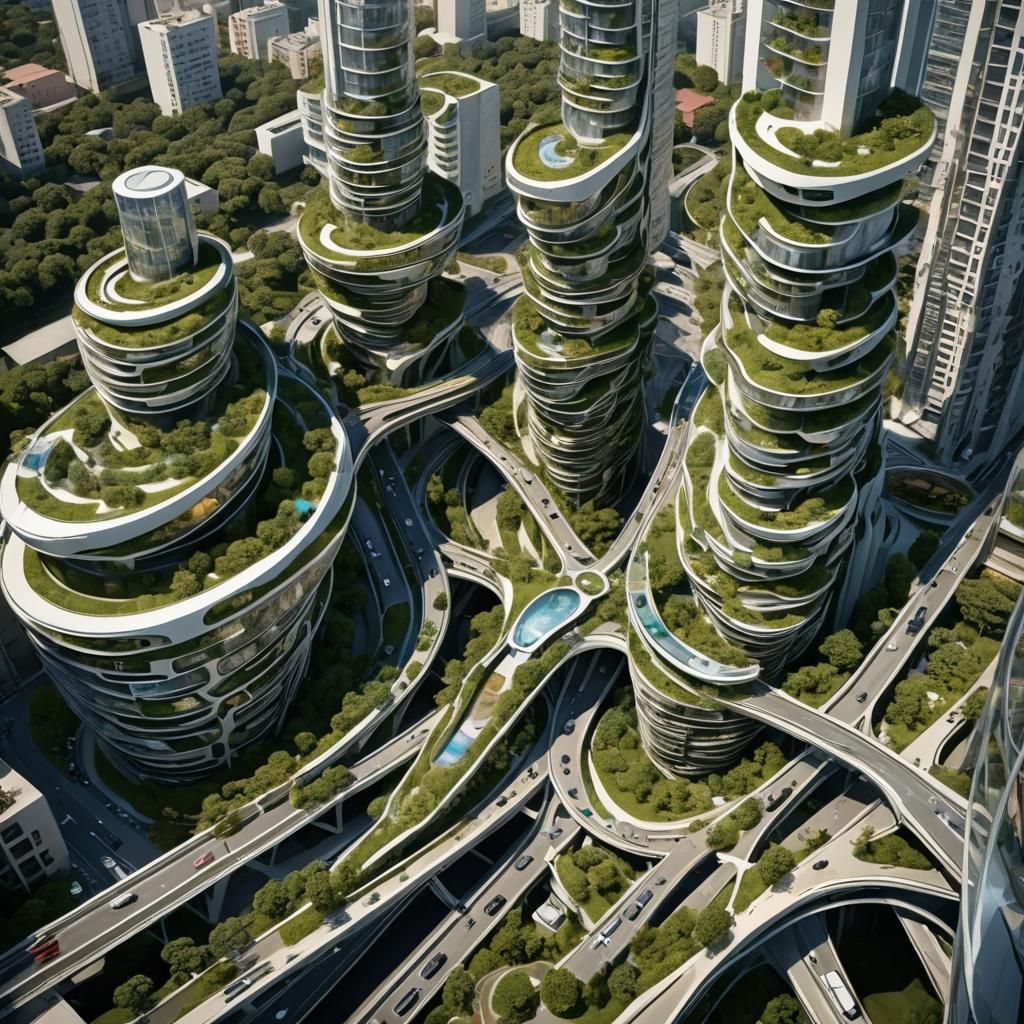 Futuristic Shambala: A Vibrant Cityscape
