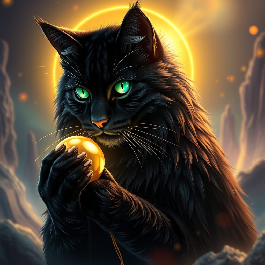 Regal Feline in Golden Glory