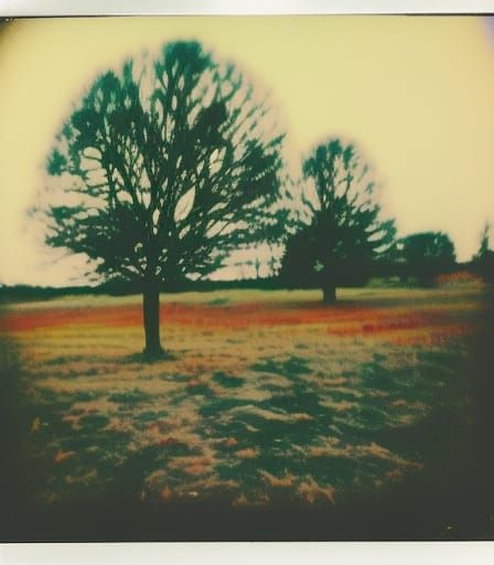 Vintage Polaroid of Trees from the 1980s