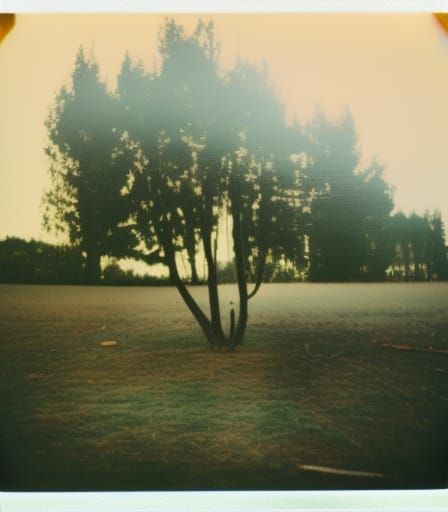 Polaroid Photograph of Trees from the 1980s