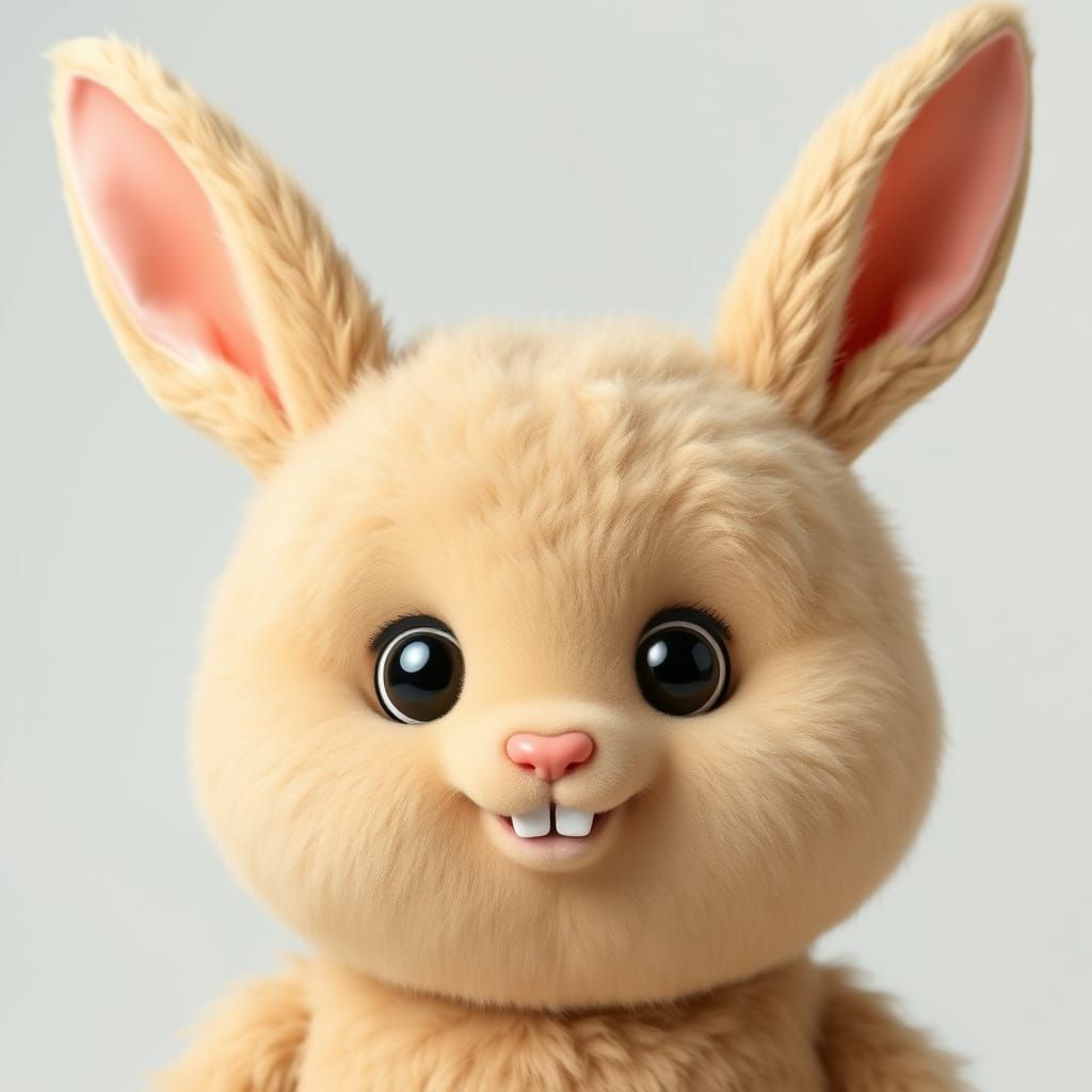 Cute Furry Creature with Rabbit Ears