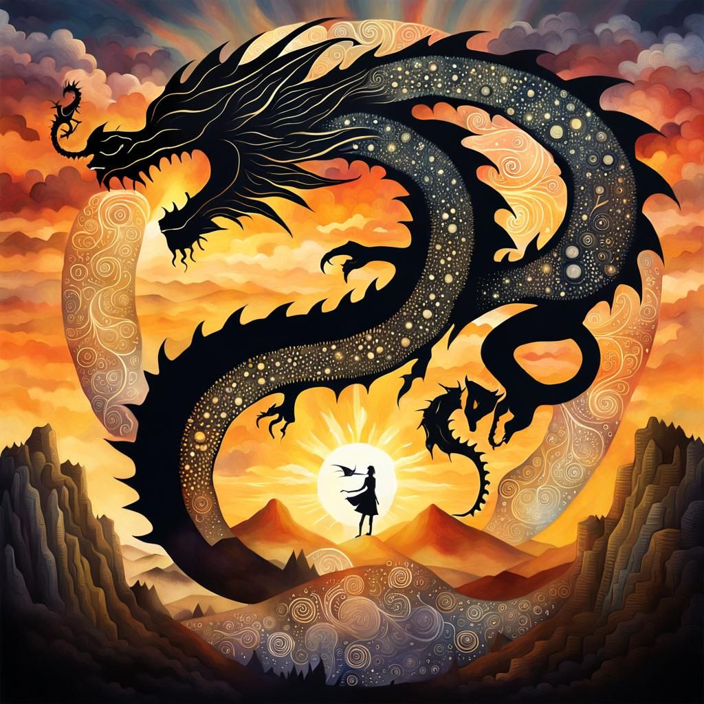 Dragon Rising: Inspirational Digital Collage in 8K