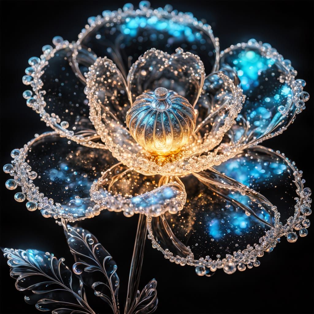 glass pearl flower