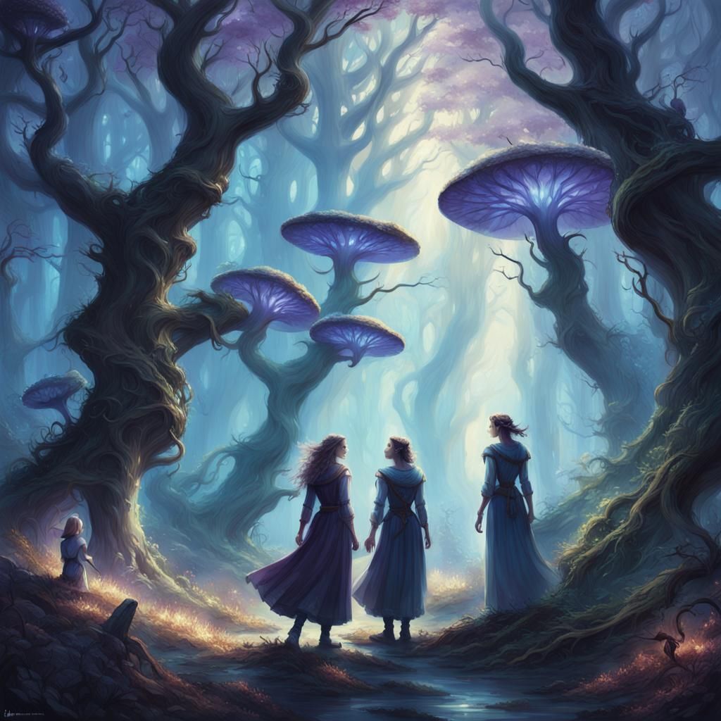 Mystical Forest Encounter in High Fantasy Concept Art