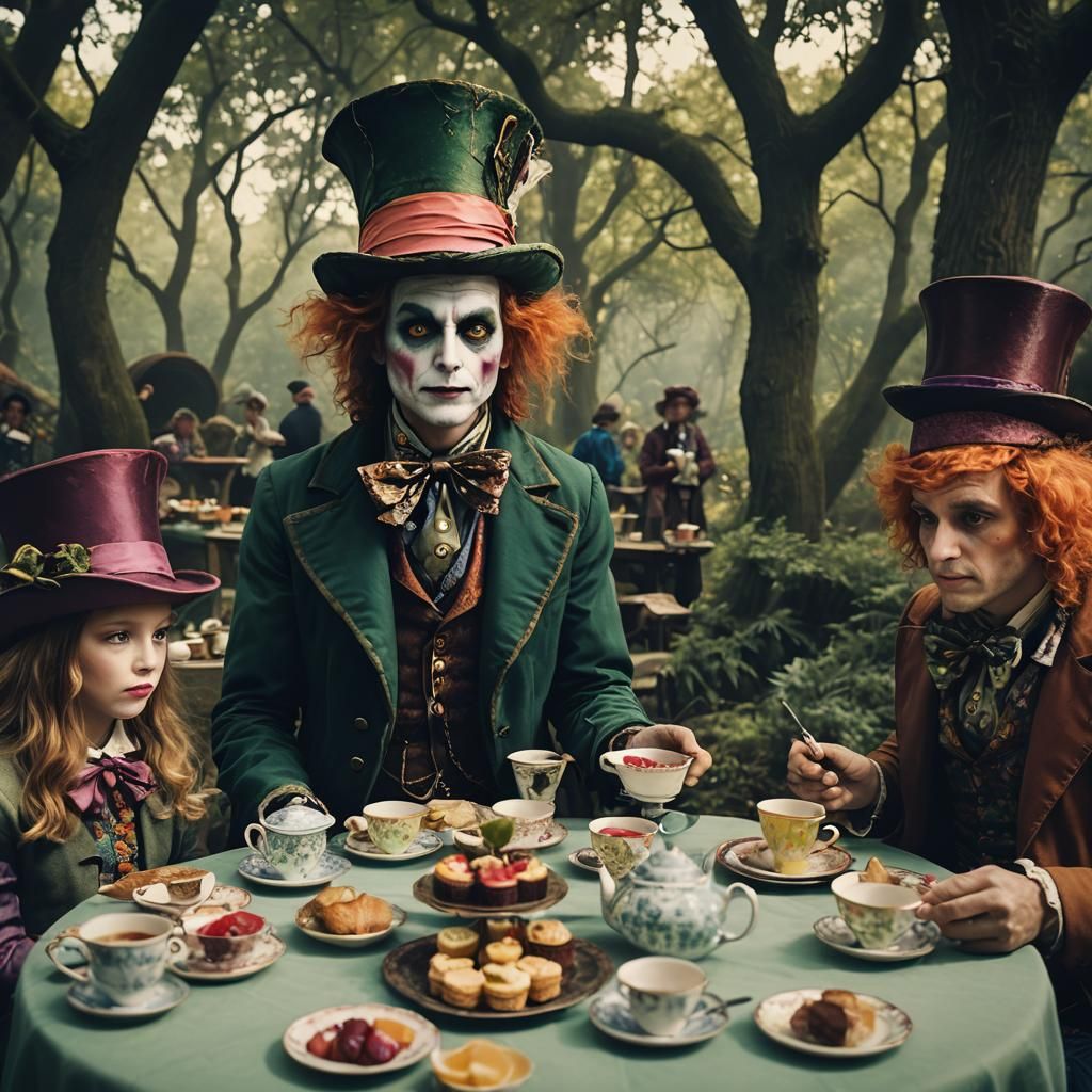 Mad Hatter's Tea Party: Cinematic Film Still