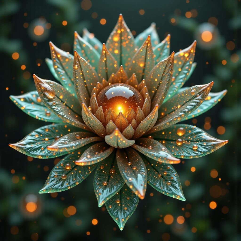 Green Apple and Glass Art