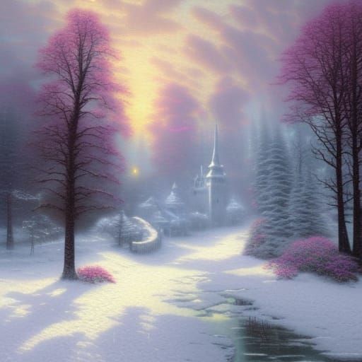 Ethereal Blizzard: A Hyperdetailed Fantasy Landscape