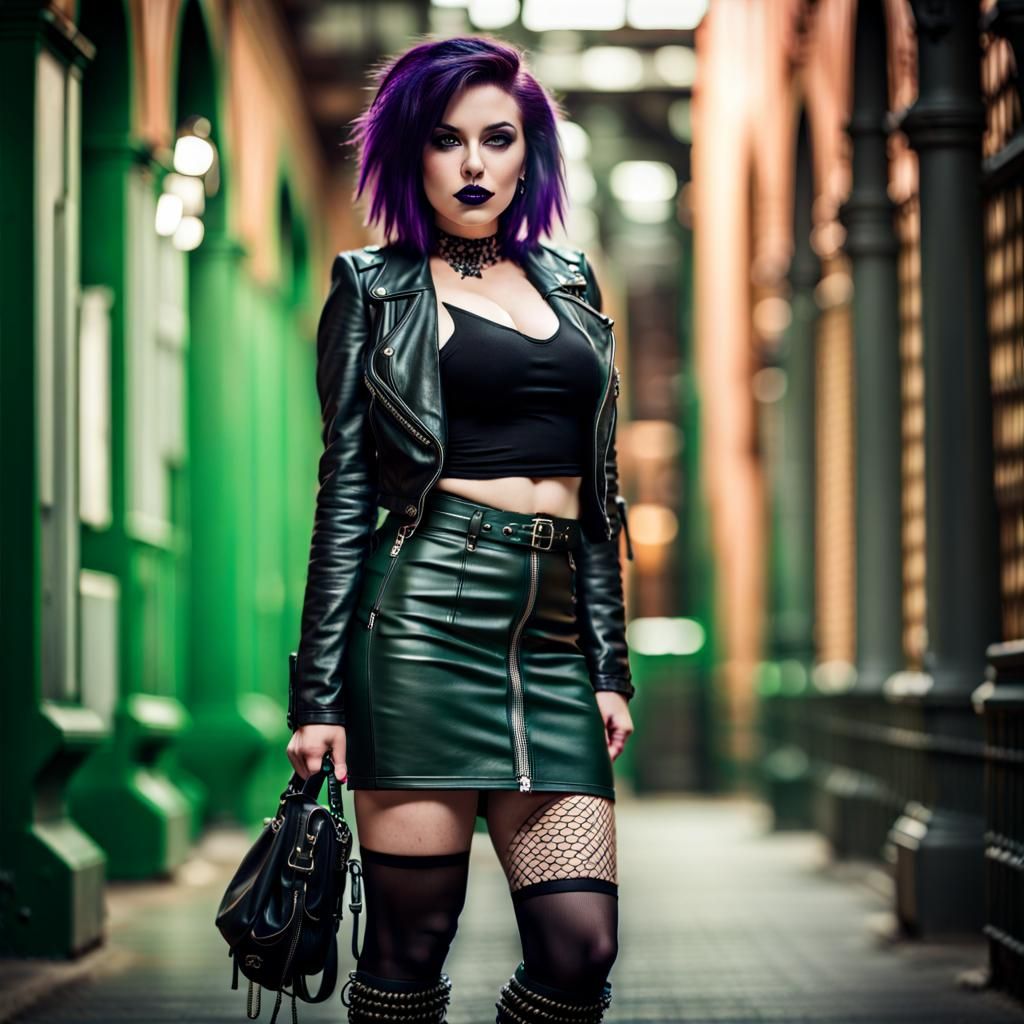 Beautiful Gothic Punk Girl in Professional Photography