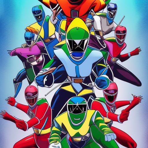 Dynamic Power Rangers Comic Book Art