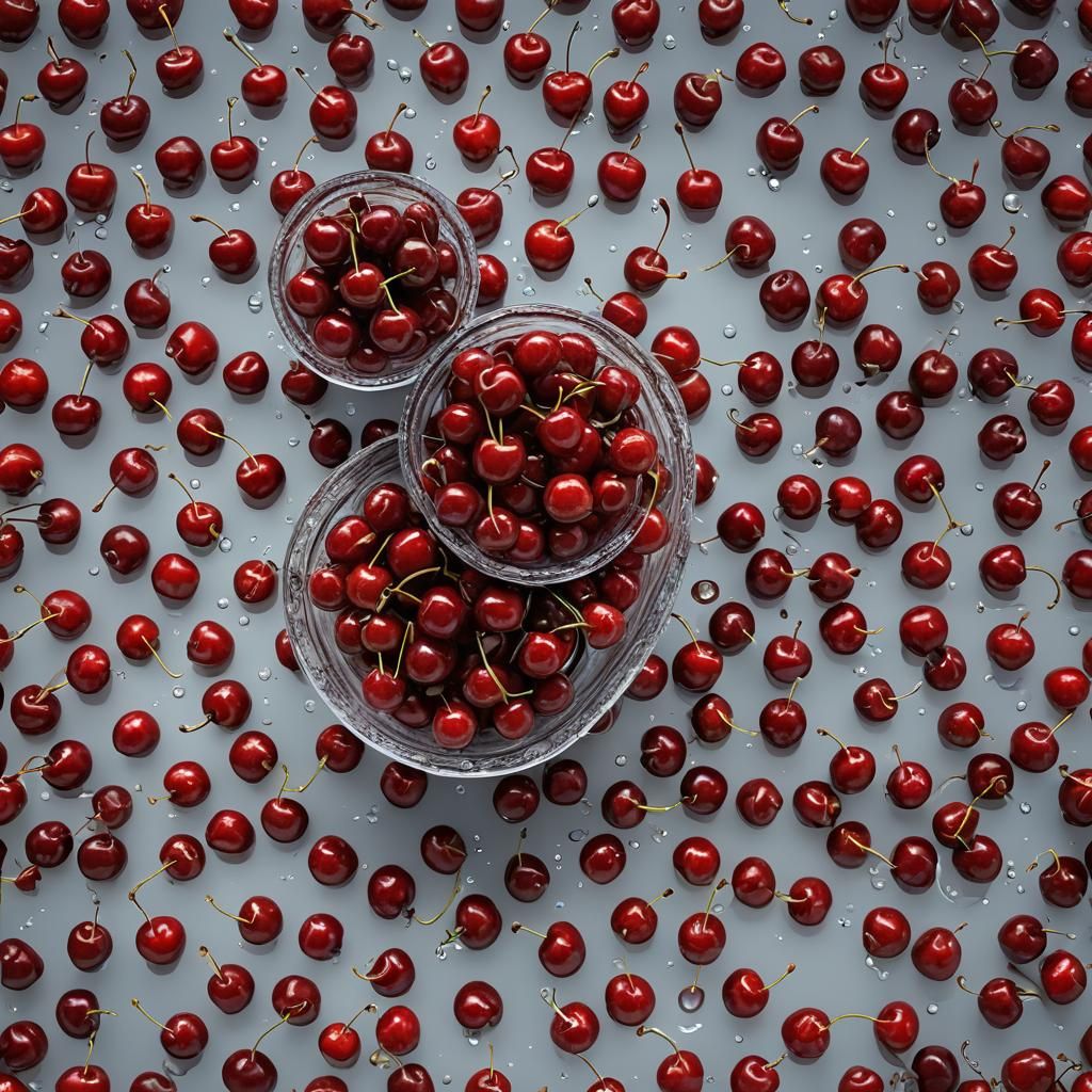 Juicy Red Cherries in Ultra Quality Detail