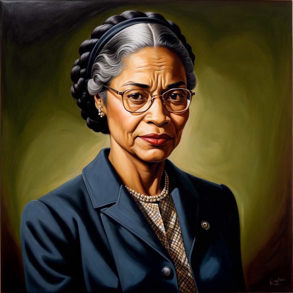Rosa Parks Portrait in Digital Painting Style