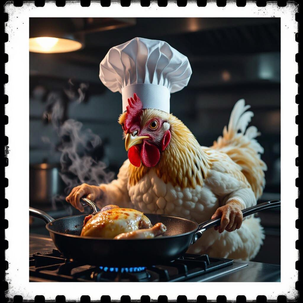 Surreal Chicken Chef Cooks Another Bird Cinematically